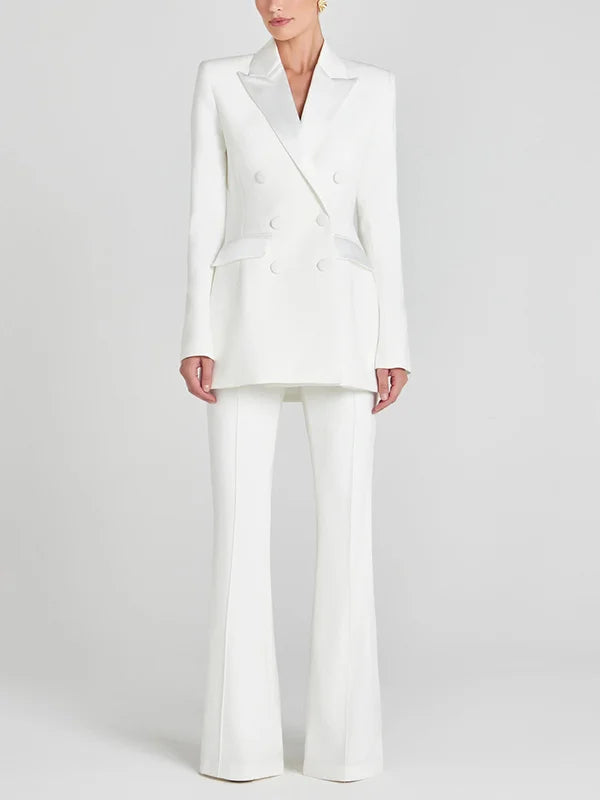 Ana | Blazer Bianco Doppiopetto in Raso