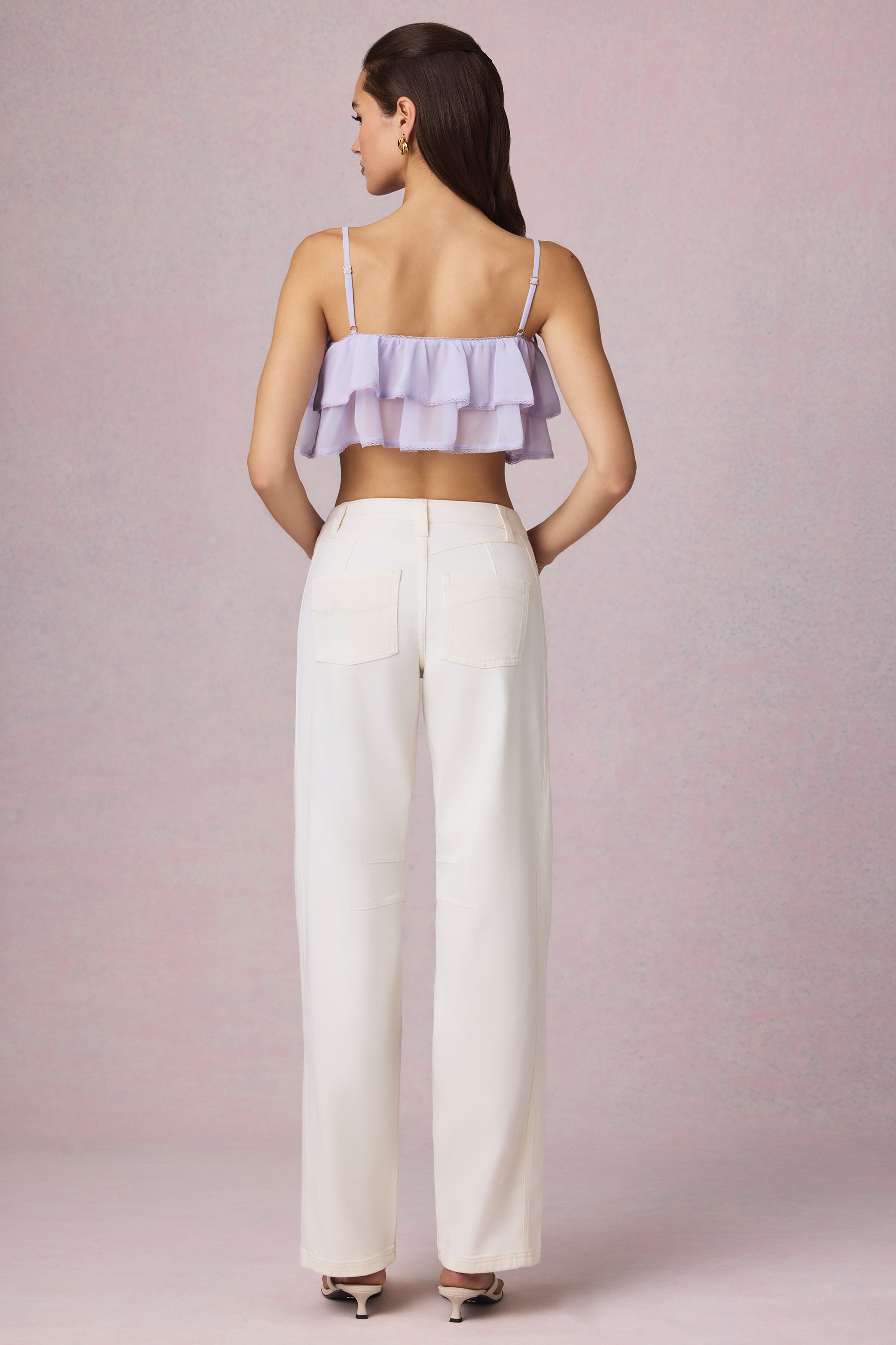 Mid-Rise Barrel-Leg Jeans in Ecru Wash